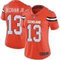 Women Cleveland Browns Odell Beckham Jr #13 Nike Orange Color Rush Limited Jersey