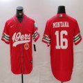 Nike San Francisco 49ers #16 Joe Montana red baseball jerseys Joint name-BD 01