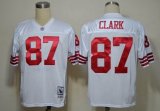 San Francisco 49ers #87 Dwight Clark White NFL Throwback Jerseys