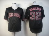 MLB Los Angeles Angels 32 hamilton Black Fashion Jerseys