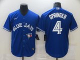 Toronto Blue Jays #4 George Springer skyblue blue majestic baseball Jersey-BD