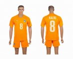 2014 World cup Ivory coast KALOU 8 yellow soccer jerseys home