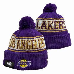 2024 Los Angeles Lakers purple white yellow NBA Sports Cuffed Knit Hats 02