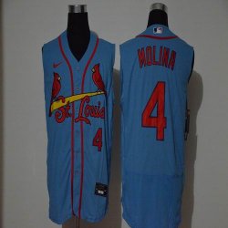 Nike St.Louis Cardinals 4 Yadier Molina blue Flexbase Authentic Collection Jersey-WL