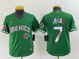 Youth 2023 World Cup Mexico #7 Julio Urias green majestic baseball jerseys 22