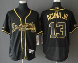 Atlanta Braves #13 Ronald Acuna Jr. black Flexbase Authentic Collection Jersey-WL