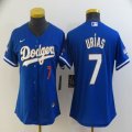 Custom Nike Los Angeles Dodgers #7 Julio Urias blue Women majestic baseball jersey-BD