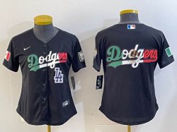 Youth Los Angeles Dodgers black new majestic baseball Jerseys-BD 04