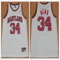 Maryland #34 Len Bias white throwback nba jersey