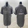 Nike Dallas Cowboys blank Hemp grey baseball jerseys Joint name-BD