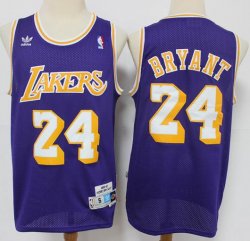 Los Angeles Lakers #24 Kobe Bryant Throwback purple basketball jerseys-S8