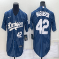 Nike Los Angeles Dodgers#42 Jackie Robinson blue majestic baseball Jersey-BD 02