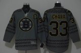 Boston Bruins #33 Zdeno Chara Charcoal Cross Check Fashion Stitched hockey Jersey