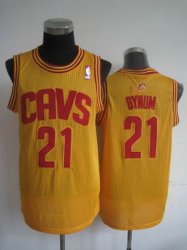 Cleveland Cavaliers BYNUM 21 throwback yellow nba jerseys