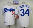 Los Angeles Dodgers 34 Fernando Valenzuela throwback white mlb jersey