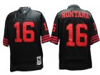 San Francisco 49ers 16 Joe Montana black jersey