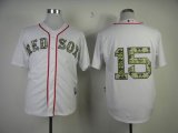 Boston Red Sox Dustin 15 new white camo mlb jersey