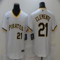 Nike Pittsburgh Pirates #21 Roberto Clemente white majestic baseball jerseys-BD