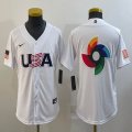 Youth 2023 World Cup blank white USA majestic baseball jerseys