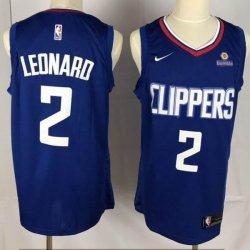 Los Angeles Clippers #2 Kawhi Leonard blue nike nba jersey with Sponsor patch-YL