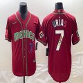 2023 World Cup Mexico #7 Julio Urias red blank majestic baseball jerseys 34