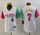 Youth Nike San Diego Padres #7 Ha Seong Kim white red green MLB Baseball jerseys 03