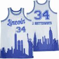 Jesus Shuttlesworth #34 Blue White Lincoln HS Basketball Jersey-SG