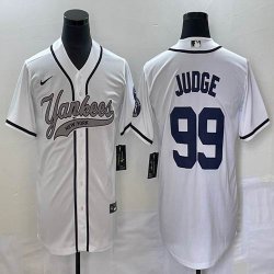 Nike New York Yankees #99 Aaron Judge white majestic baseball Jersey Joint name 05