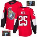 Custom Adidas Ottawa Senators #25 Chris Neil Red hockey jersey