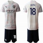 2020-2021 Manchester City club #18 DELPH beige black soccer jersey home away