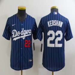 Youth Nike Los Angeles Dodgers #22 Clayton Kershaw blue majestic baseball Jerseys-BD