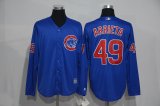 Chicago Cubs #49 Jake Arrieta blue Stitched long sleeves Baseball Jersey