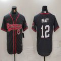 Nike Tampa Bay Buccaneers 12# Tom Brady black baseball jersey Joint name-BD