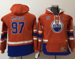 Youth Connor Mcdavid #97 Edmonton Oilers orange NHL Hooded Sweatshirt