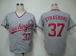 MLB Jerseys Washington Nationals 37 Strasburg Grey