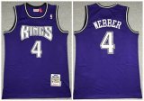 NBA Sacramento kings Chirs Webber #4 throwback purple nba basketball jerseys