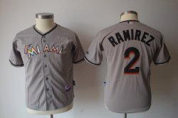 Florida Marlins #2 hanley ramirez grey mlb kid jerseys