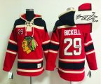 Reebok Chicago Blackhawks Bryan Bickell 29# Red hockey Hooded Sweatshirt-Signature