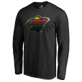 Men's Minnesota Wild Fanatics Branded Black Midnight Mascot Long Sleeve T-Shirt