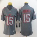 Women Nike Kansas City Chiefs #15 Patrick Mahomes gray fashion Color Rush Limited Jerseys