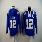 Indianapolis Colts 12 Andrew Luck blue nfl Hooded Sweatshirt