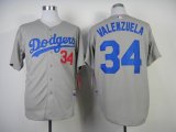 Los Angeles Dodgers #34 Fernando Valenzuela gray baseball Jerseys