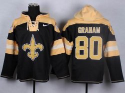 New Orleans Saints 80 Jimmy Graham black yellow nike nfl Hooded Sweatshirtshirt