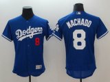 Los Angeles Dodgers #8 Manny Machado blue Flexbase Authentic Collection Jersey