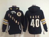 women Boston Bruins RASK #40 Black nhl Hooded Sweatshirt