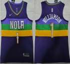 Nike New Orleans Pelicans #1 Zion Williamson purple NBA basketball jersey -XD