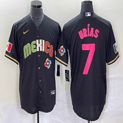 2023 World Cup Mexico #7 Julio Urias black majestic baseball jerseys 209