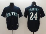 Seattle Mariners #24 Ken Griffey blue majestic mlb baseball jersey