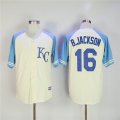 Kansas Royals #16 B.jackson beige skyblue majestic baseball Jersey