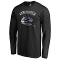 Men's Vancouver Canucks Fanatics Branded Black Midnight Mascot Long Sleeve T-Shirt